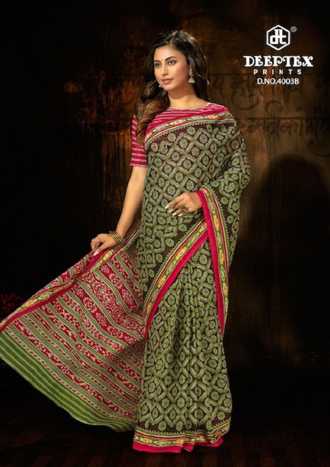 Deeptex Mother Queen 4 Printed Sarees Catalog
